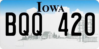 IA license plate BQQ420