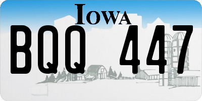 IA license plate BQQ447