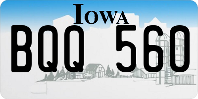 IA license plate BQQ560