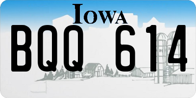 IA license plate BQQ614