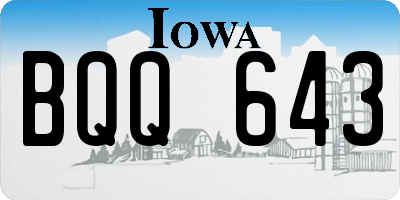 IA license plate BQQ643