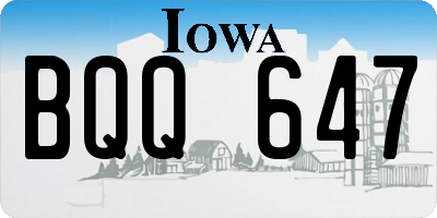 IA license plate BQQ647