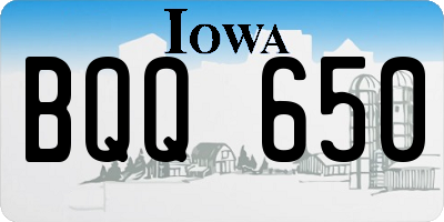 IA license plate BQQ650