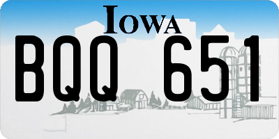 IA license plate BQQ651