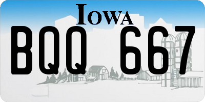 IA license plate BQQ667