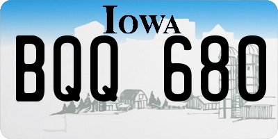 IA license plate BQQ680