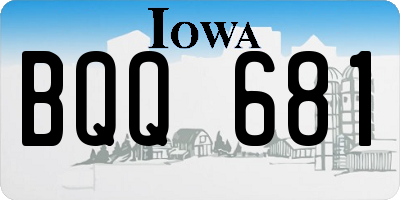 IA license plate BQQ681