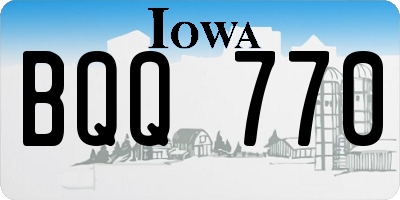IA license plate BQQ770
