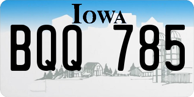 IA license plate BQQ785