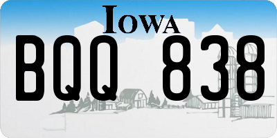 IA license plate BQQ838