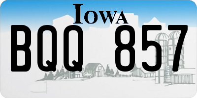 IA license plate BQQ857