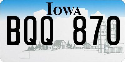 IA license plate BQQ870