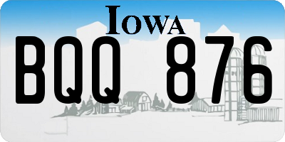 IA license plate BQQ876