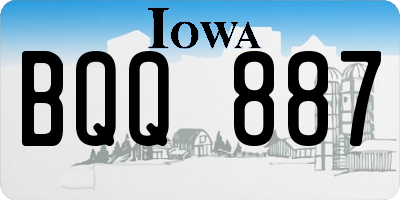 IA license plate BQQ887