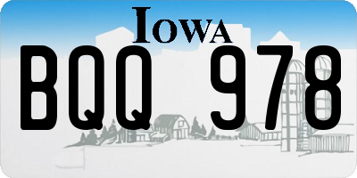 IA license plate BQQ978