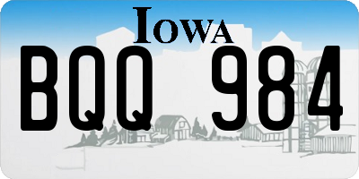 IA license plate BQQ984