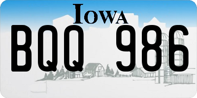 IA license plate BQQ986