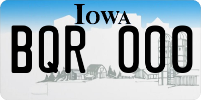 IA license plate BQR000