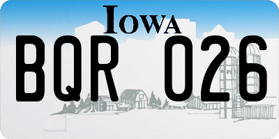 IA license plate BQR026