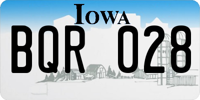 IA license plate BQR028