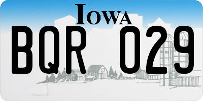 IA license plate BQR029