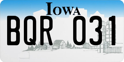 IA license plate BQR031