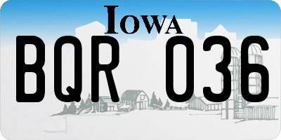 IA license plate BQR036