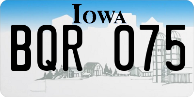 IA license plate BQR075