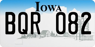 IA license plate BQR082