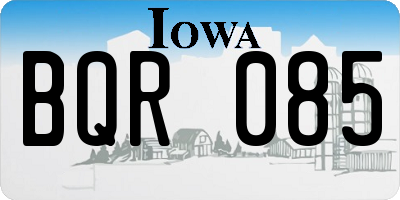 IA license plate BQR085