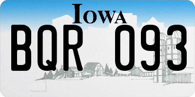 IA license plate BQR093