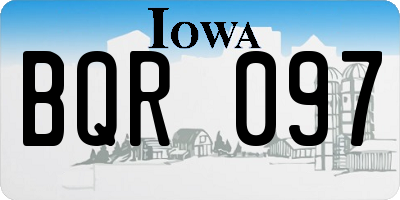IA license plate BQR097