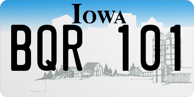 IA license plate BQR101