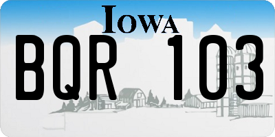 IA license plate BQR103