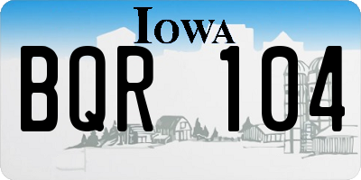 IA license plate BQR104