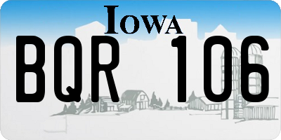 IA license plate BQR106