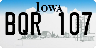 IA license plate BQR107