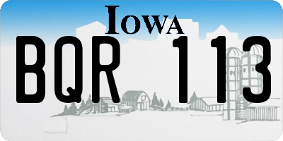IA license plate BQR113