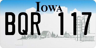 IA license plate BQR117