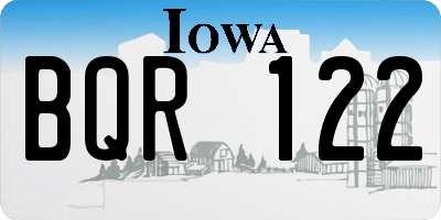 IA license plate BQR122