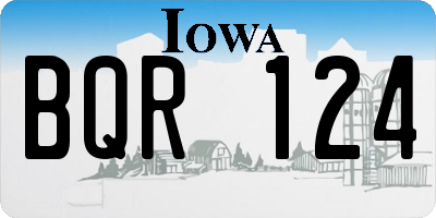 IA license plate BQR124
