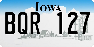 IA license plate BQR127