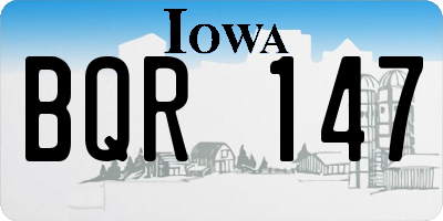 IA license plate BQR147