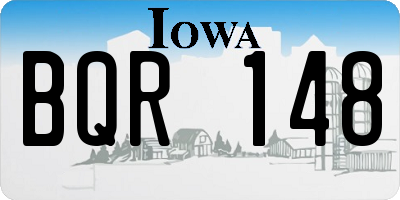 IA license plate BQR148
