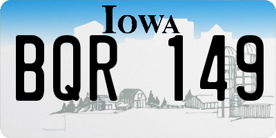 IA license plate BQR149