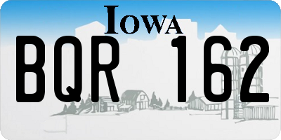 IA license plate BQR162