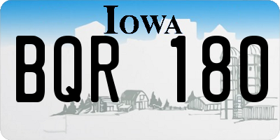 IA license plate BQR180