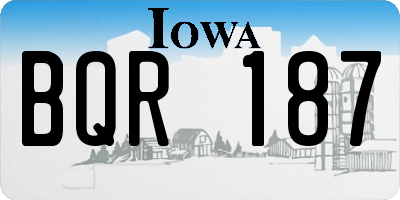 IA license plate BQR187
