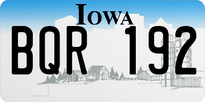 IA license plate BQR192