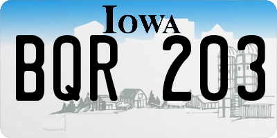 IA license plate BQR203